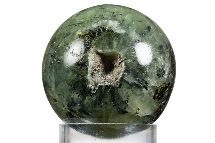 Polished Prehnite With Epidote Sphere #343069